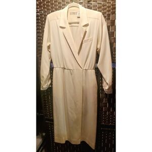 Vintage Liz Claiborne Beige Wool Dress Size 10